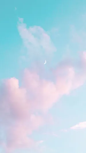 Baby Blue Light Blue Aesthetic Pink Clouds Wallpaper