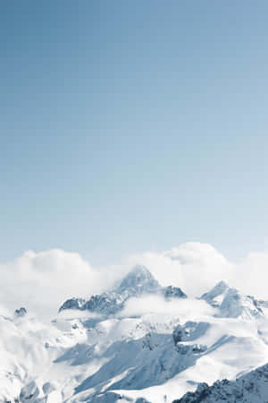 Baby Blue Light Blue Aesthetic Snowy Alps Wallpaper