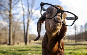 Baby Goat With Big Eyeglasses Wallpaper