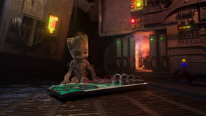 Baby Groot On The Floor Wallpaper