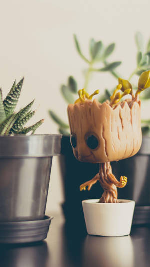 Baby Groot Toy Figure Wallpaper