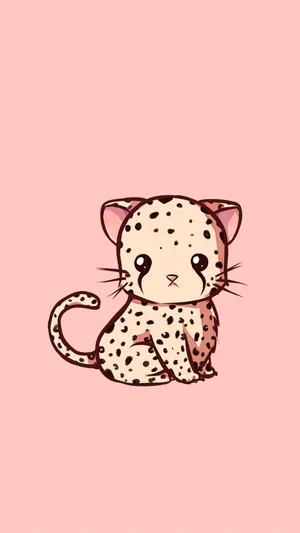 Baby Leopard Cartoon Animal Wallpaper