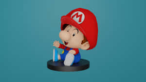 Baby Mario Figure3 D Render Wallpaper