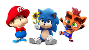 Baby Mario Sonic Crash Crossover Wallpaper