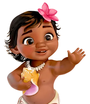 Baby Moana Joyfully Playing On The Shoreline. Wallpaper