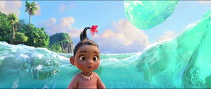 Baby Moana With Ocean Wallpaper