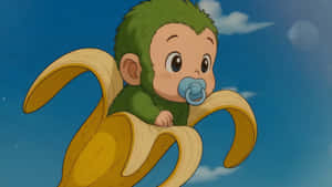 Baby Monkey In Banana Suit Wallpaper