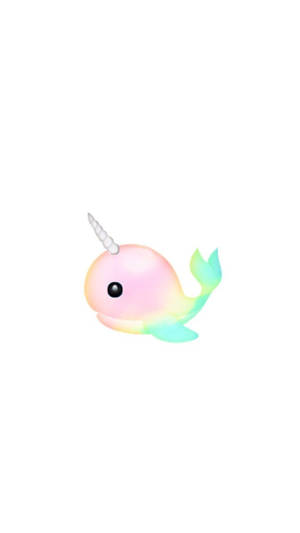 Baby Pink Narwhal Emoji Wallpaper