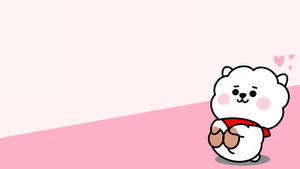 Baby Rj Bt21 In Pink Wallpaper