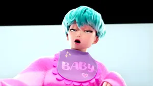 Baby Saja Animated Character Wallpaper