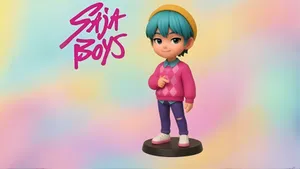 Baby Saja Character Figure Wallpaper