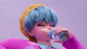 Baby Saja Drinking Milk Wallpaper