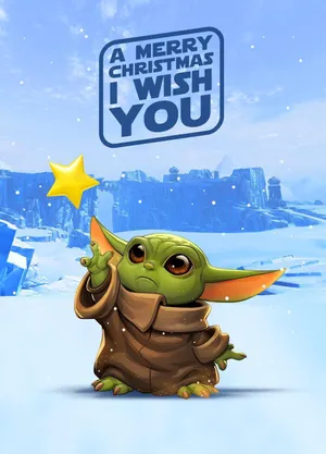 Baby Yoda Christmas Card Wallpaper
