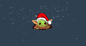 Baby Yoda Christmas Drawing Wallpaper