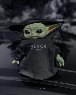 Baby Yoda Wearing Blvck Paris Wallpaper