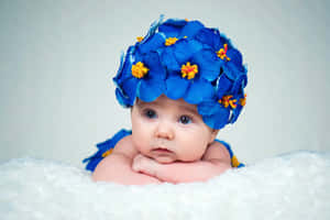 Babyin Blue Flower Wreath Wallpaper