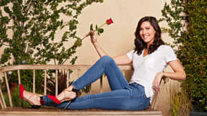 Bachelorette With Rose Garden Backdrop Wallpaper