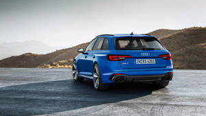 Back Of A Blue Audi Rs Wallpaper