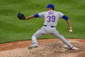 Back Of Edwin Diaz Pitching Wallpaper