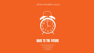 Back To The Future Clock On Orange Wallpaper