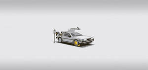 Back To The Future Delorean Graphic Art Wallpaper