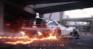 Back To The Future Racing Delorean Wallpaper