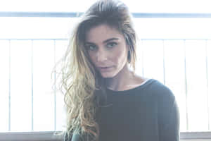 Backlit Portrait Woman Window Wallpaper