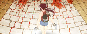 Backshot Revy With Guns Wallpaper