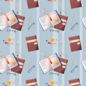 Backto School Diaryand Stationery Pattern Wallpaper