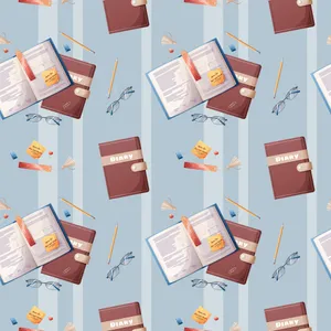 Backto School Diaryand Stationery Pattern Wallpaper