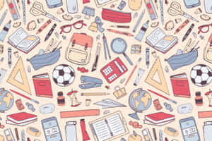 Backto School Supplies Pattern Wallpaper