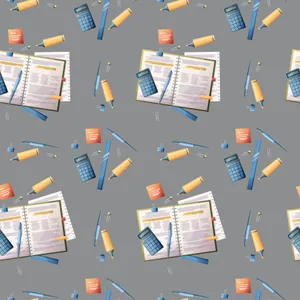 Backto School Supplies Pattern Wallpaper