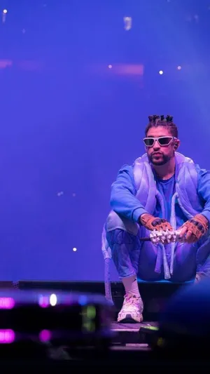 Bad Bunny Concert Aesthetic Purple Hues Wallpaper