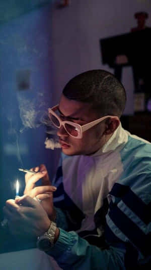 Bad Bunny Cool Aesthetic Lighting Wallpaper