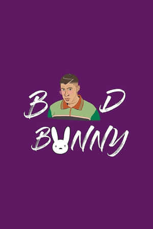 Bad Bunny Illustration Purple Background Wallpaper