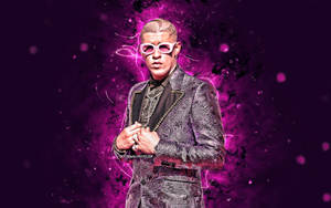 Bad Bunny Lavish Purple Coat Wallpaper