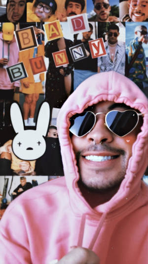 Bad Bunny Pink Hoodie Jacket Wallpaper