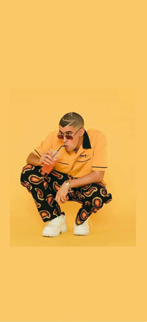 Bad Bunny Yellow Aesthetic Pose.jpg Wallpaper