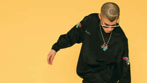 Bad Bunny Yellow Backdrop Style Wallpaper