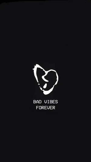 Bad Vibes Forever Broken Heart Black Wallpaper