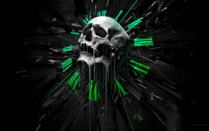 Badass Skull On Clock Wallpaper