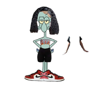 Baddie Squidward Meme Fashion Pose Wallpaper