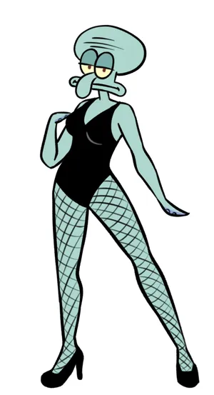 Baddie Squidwardin Heelsand Fishnets Wallpaper