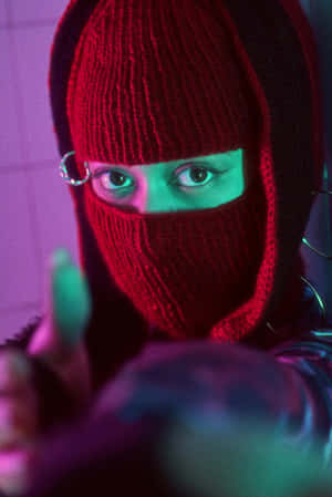 Baddiein Red Ski Mask Wallpaper