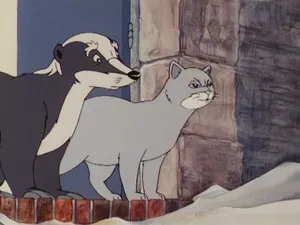 Badger And Cat From The Animals Of Farthing Wood Wallpaper