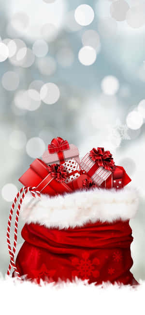 Bag Red Christmas Iphone Wallpaper