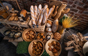 Bakery Bread Basket Wallpaper