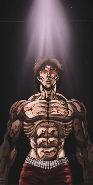 Baki Character Under Spotlight Wallpaper
