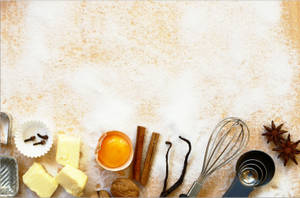 Baking Essentials On Display Wallpaper