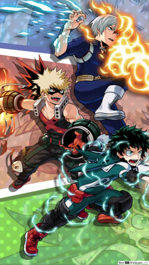 Bakugo Of My Hero Academia Using His Power Wallpaper